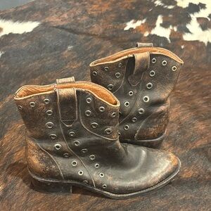 Frye distressed ankle boots